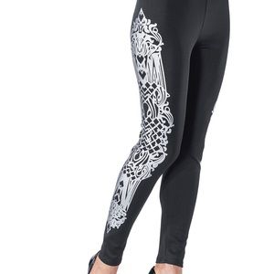Sliver foil leggings